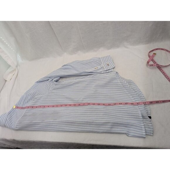 Chaps women's 1X cotton button up shirt stripes with unique cross stitch 019 - Picture 9 of 9